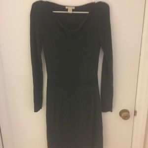 White + Warrant grey cashmere cowl neck dress